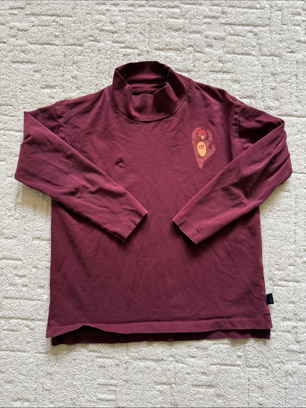 Tiny Cottons Maroon Long-Sleeve Mock Neck Shirt